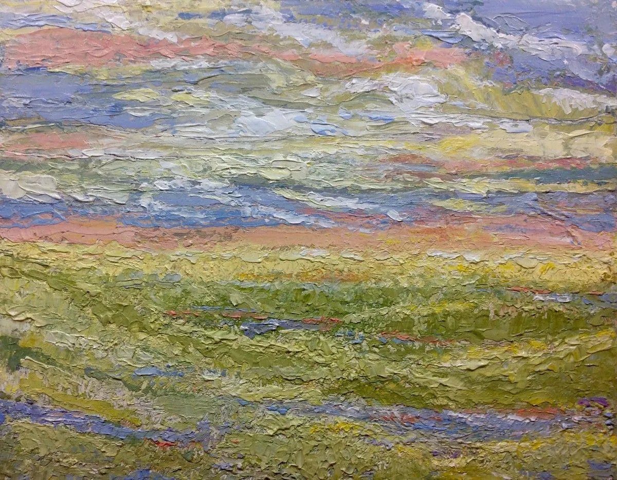 Paysage pastel, œuvre de Ursula Lampron