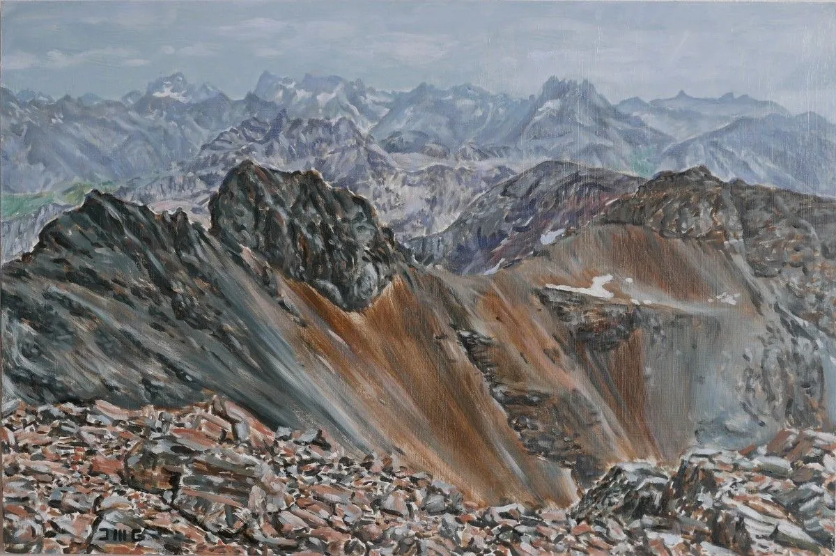 Vue depuis le sommet du Vieux Chaillol, œuvre de jean maurice gaumel