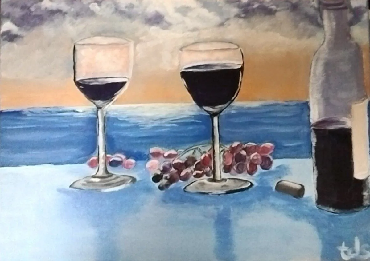 "Wine and ocean", œuvre de Taryn Simpson
