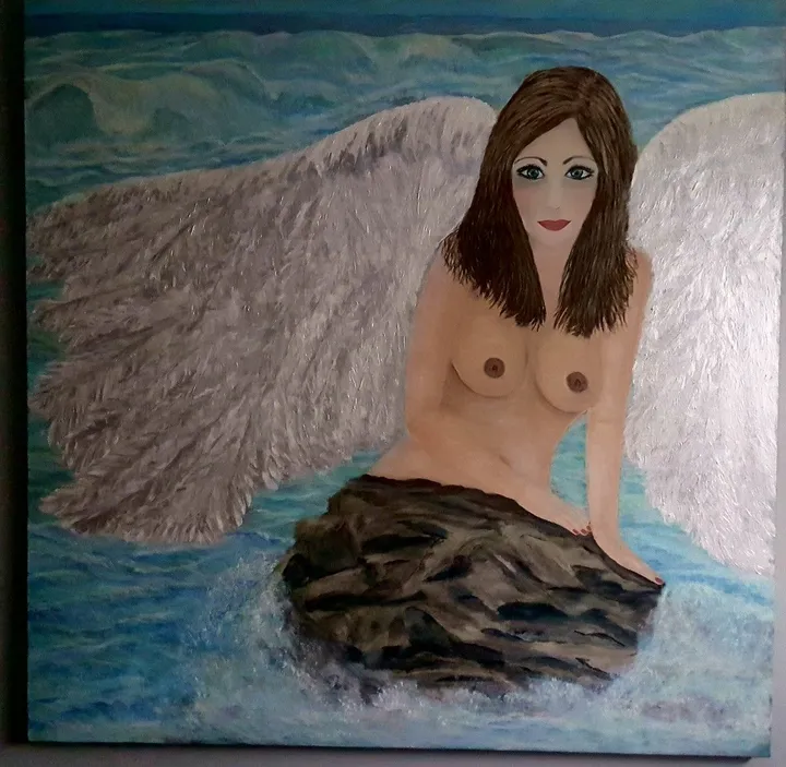 Un ange au-dessus de l ocean, œuvre de Helene Cloutier