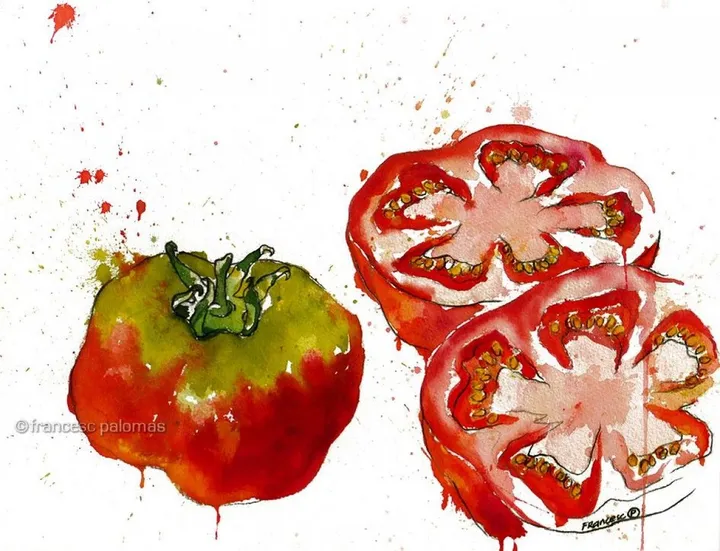 "temps de tomàquets" [tomatoes season], œuvre de Francesc Palomas