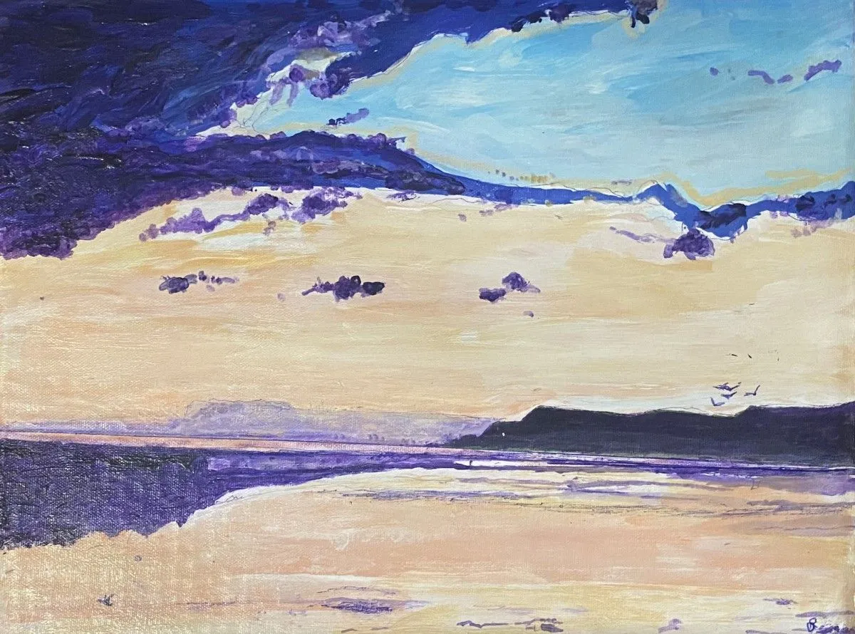 Coucher de soleil, œuvre de Denis Roucau