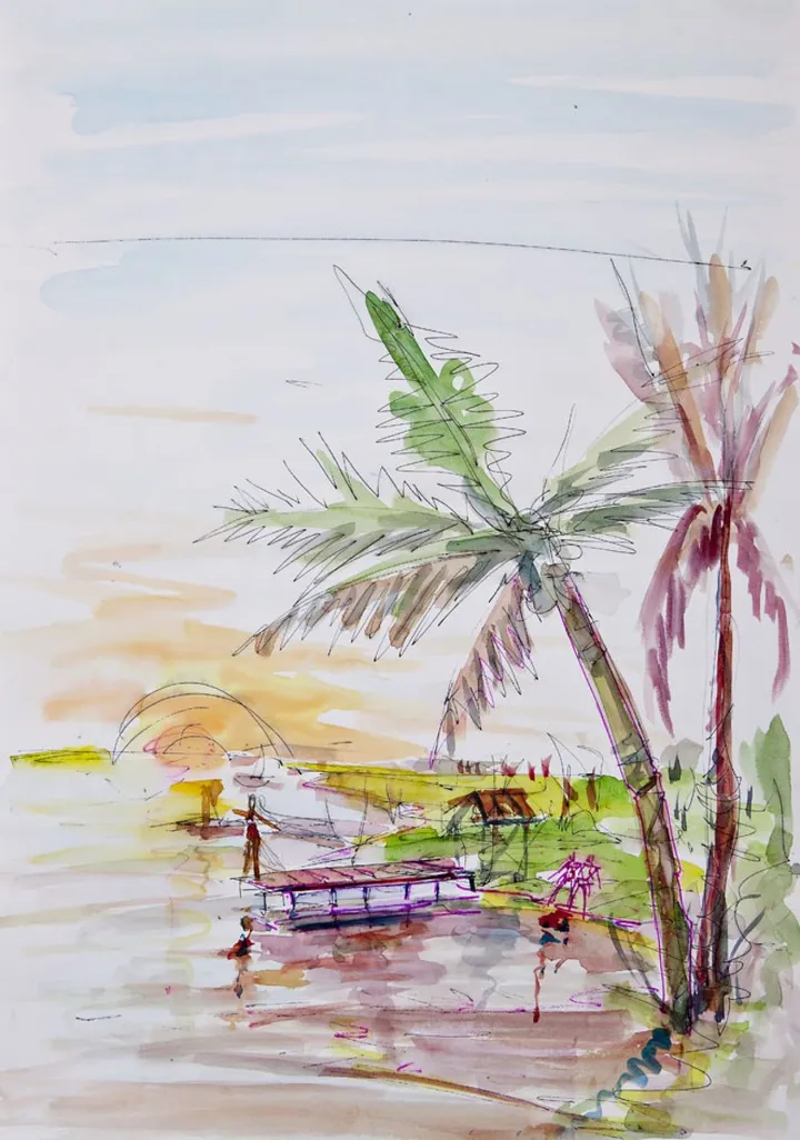 wild beach, artwork by Akpan Usoroh