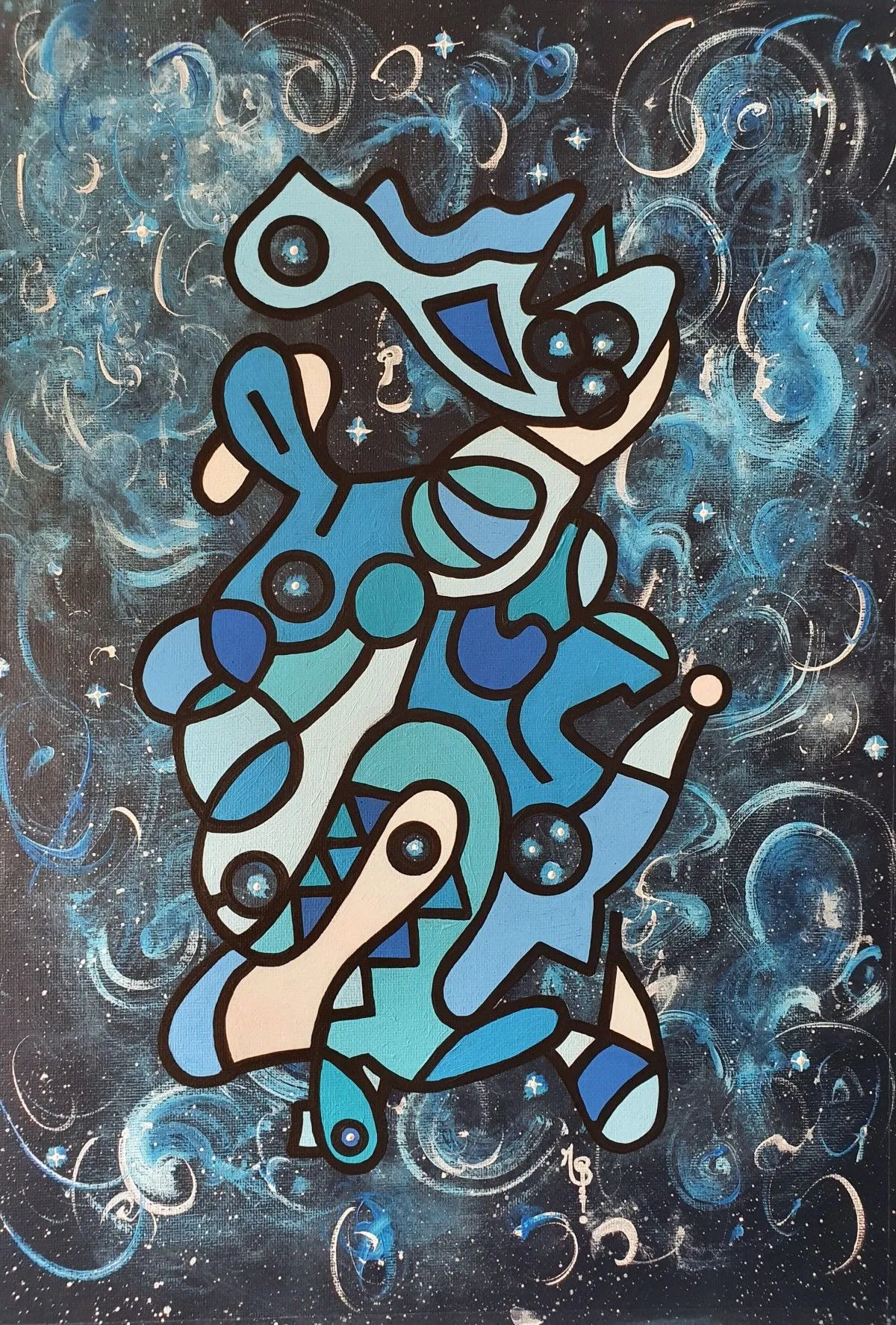 Galaxie bleue, artwork by Malisu Art