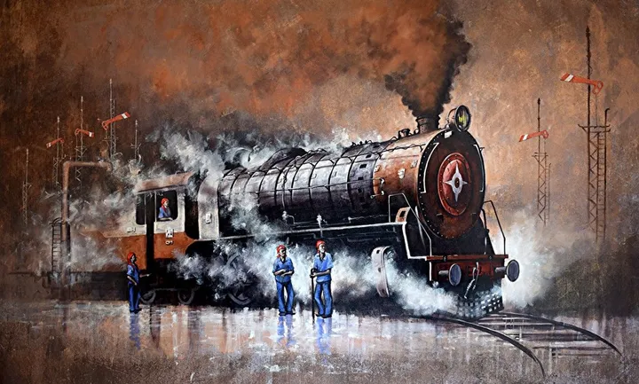 Nostalgia of Steam Locomotives_42, œuvre de Kishore Pratim Biswas