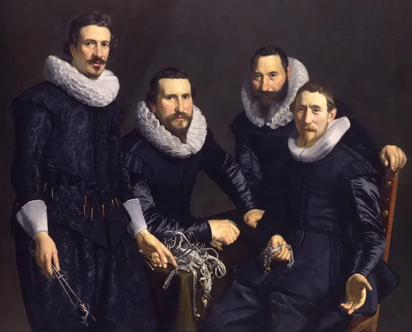 Syndics of the Amsterdam Goldsmiths Guild by Thomas de Keyser