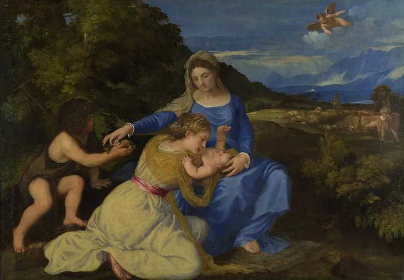 The Virgin and Child with the Infant Saint John and a Female Saint or Donor